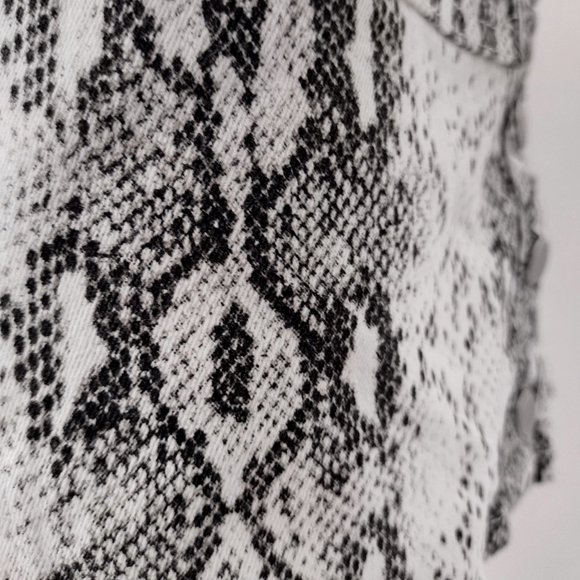 West of Melrose Black and White Snake Print Button Down Mini Skirt - Picture 12 of 15